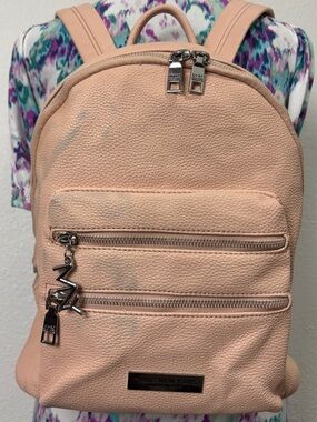 Soft pink Andrew Marc New York Leather Backpack - Women's Everyday Bag. SzOS